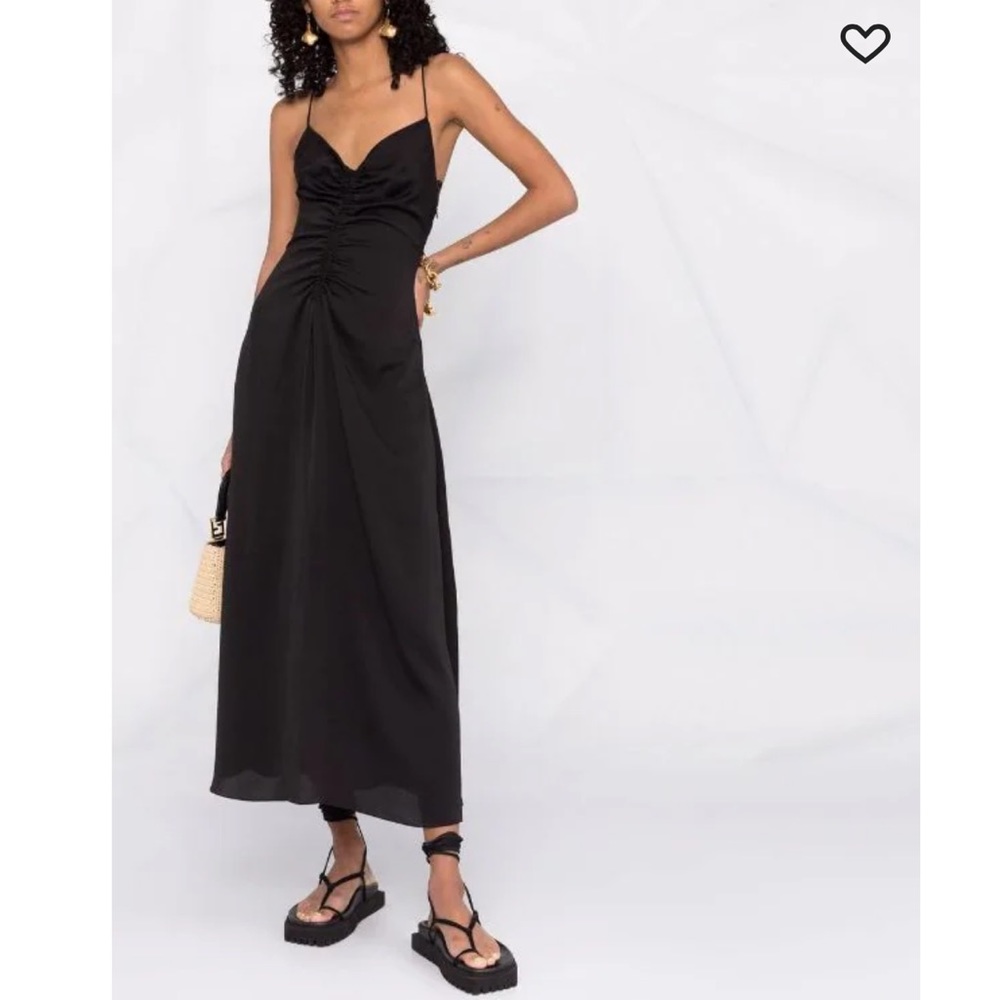 SANDRO ruched sleeveless midi dress LIKE NEW